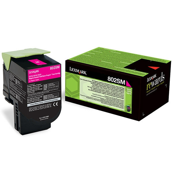 Genuine Lexmark 800S3 Standard Yield Magenta Toner Cartridge, 80C0S30