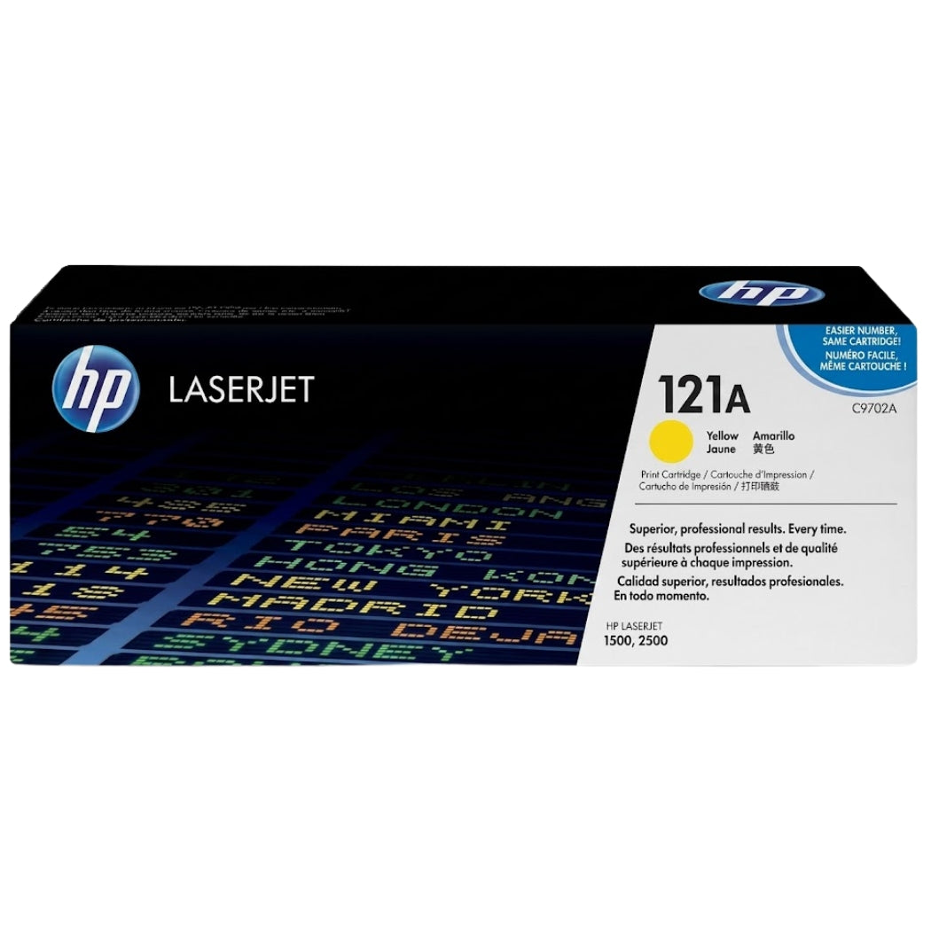 HP 121A Standard Yield Yellow Toner Cartridge, C9702A