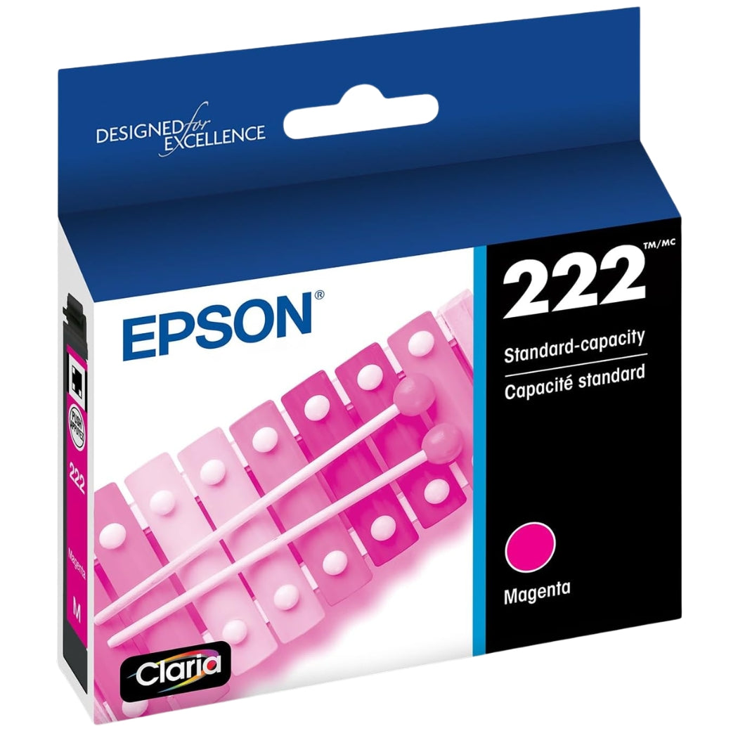 Genuine Epson T222 Magenta Claria Ink Cartridge, T222320-S
