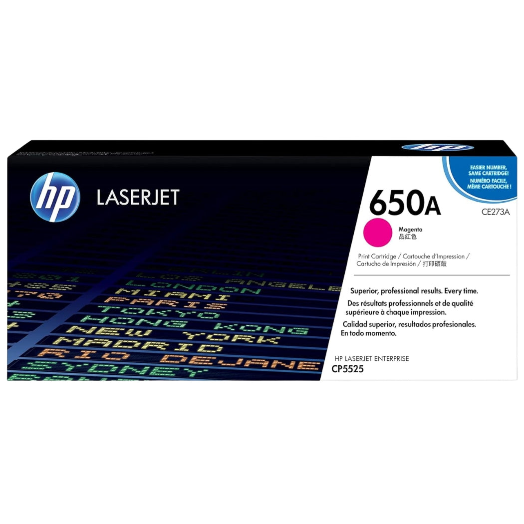 Genuine HP 650A Standard-Yield Magenta Laser Toner Cartridge, CE273A