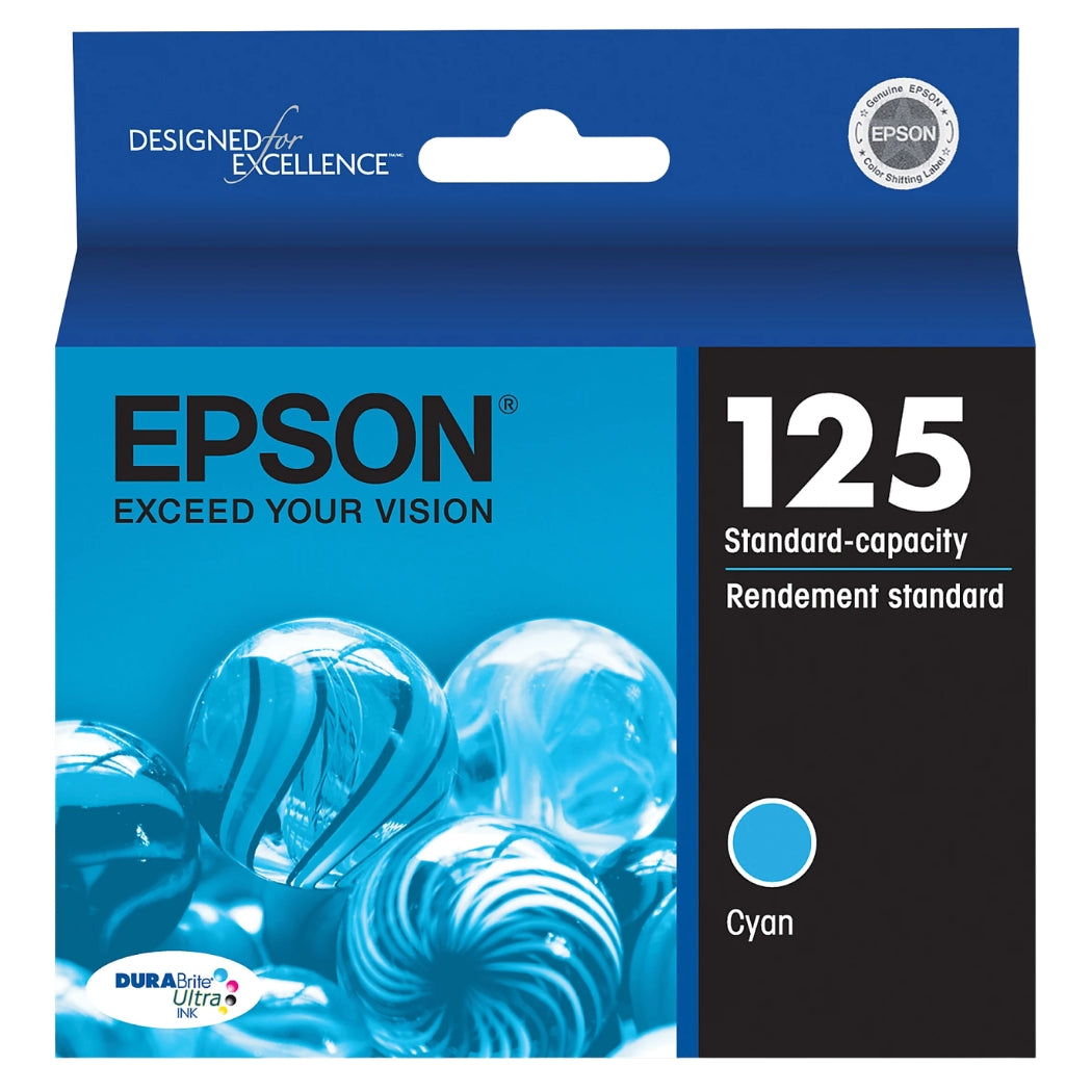 Original Epson 125 Standard Yield Cyan Ink Cartridge, T125220