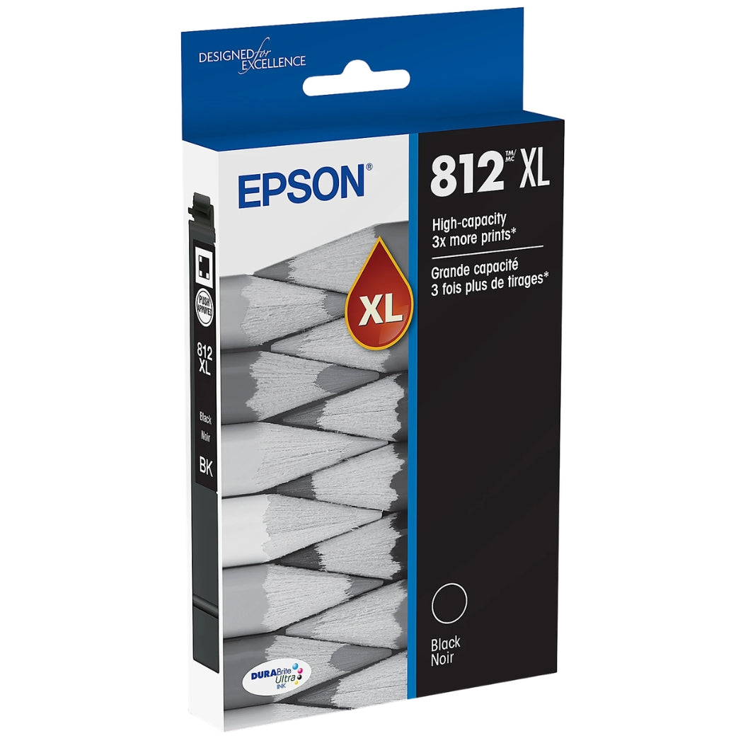 Epson T812XL High Yield Black Ink Cartridge, T812XL120-S