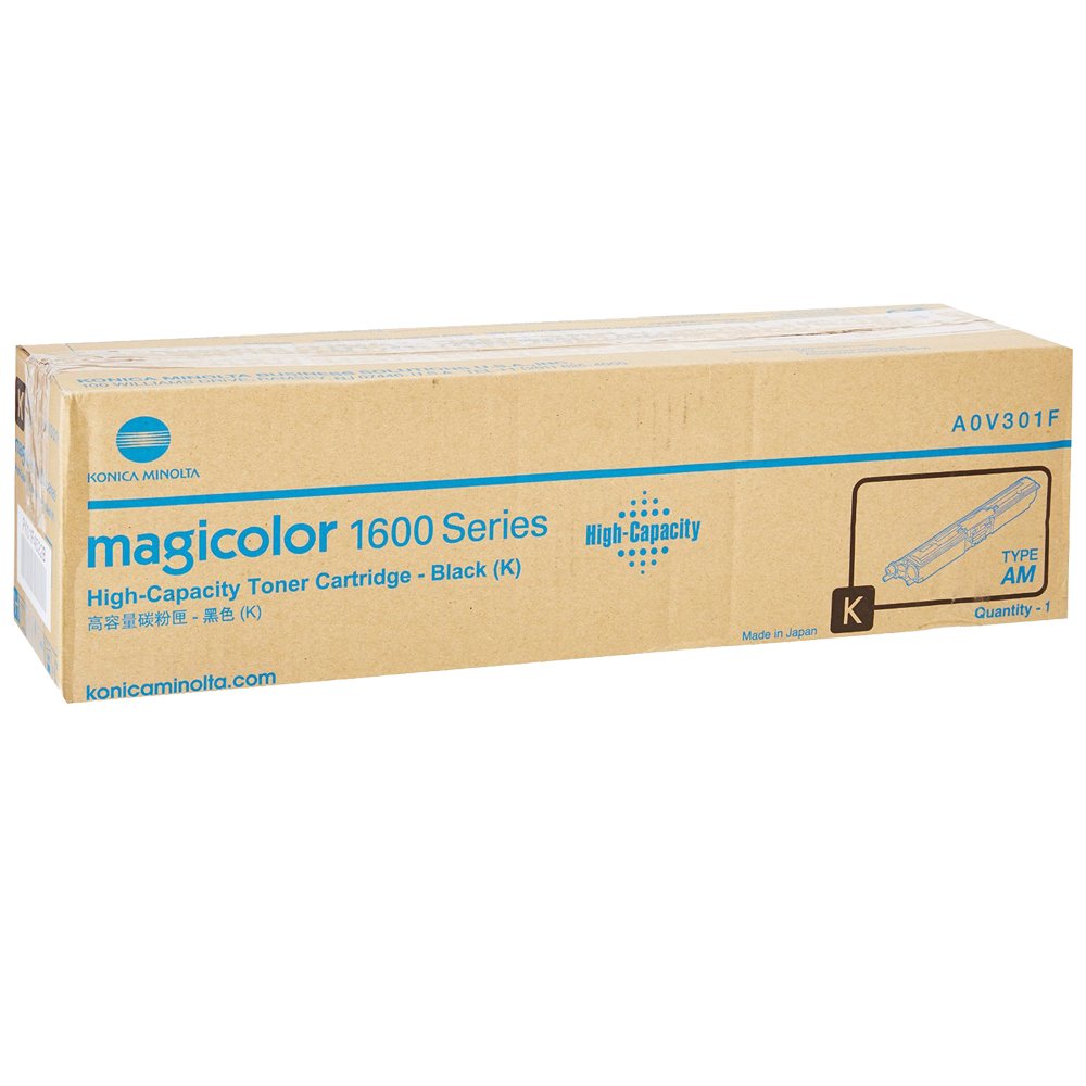 Original Konica Minolta 1600 Series High Yield Black Toner Cartridge, A0V301F
