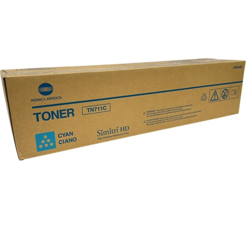 Original Konica Minolta TN711C High Yield Cyan Toner Cartridge, A3VU430