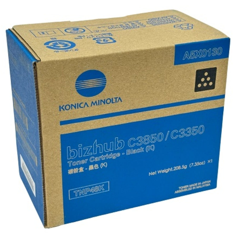 Original Konica Minolta TNP48K Standard Yield Black Toner Cartridge, A5X0130
