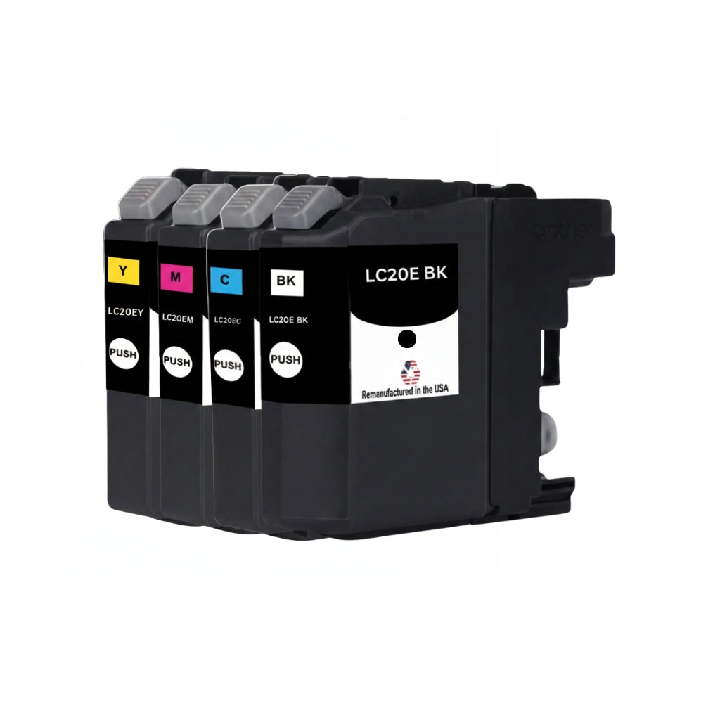 JIT Brand for Brother LC20E BCMY Extra High Yield Remanufactured in USA Inkjet Cartridge, LC20E 4-PK