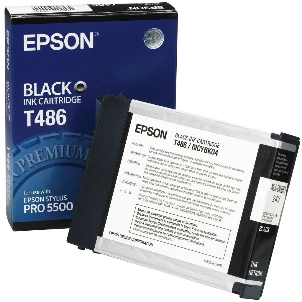Original Epson T486 Standard Yield Black Ink Cartridge, C13T486011