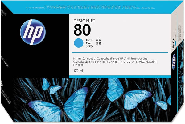 Genuine HP 80 175ml Standard Yield Cyan DesignJet Ink Cartridge, C4872A
