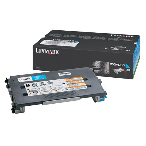 Genuine Lesmark C500H2CG High Yield Cyan Toner Cartridge