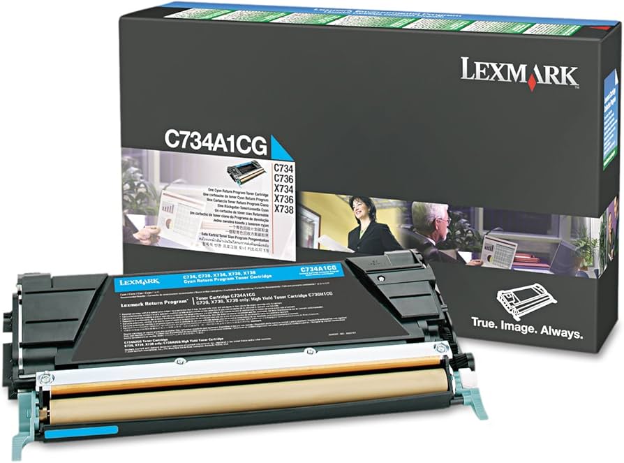Genuine Lexmark C734A1CG Standard Yield Cyan Toner Cartridge