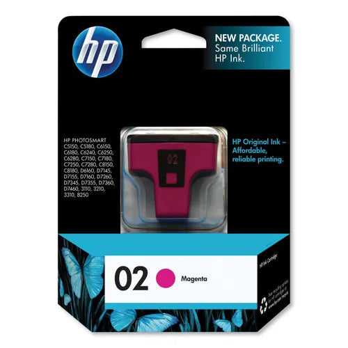 Genuine HP 02 Standard Yield Magenta Ink Cartridge, C8772WN