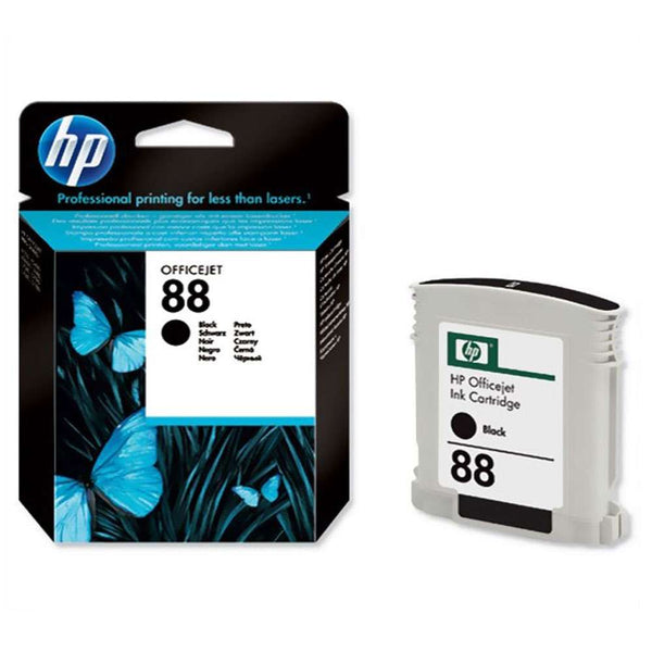 Original HP 88 Standard Yield Black Ink Cartridges, C9385AN