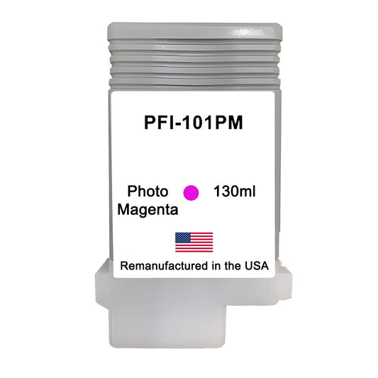 JIT Brand for Canon PFI-101 130mL Photo Magenta High Yield Remanufactured in the USA Ink Cartridges