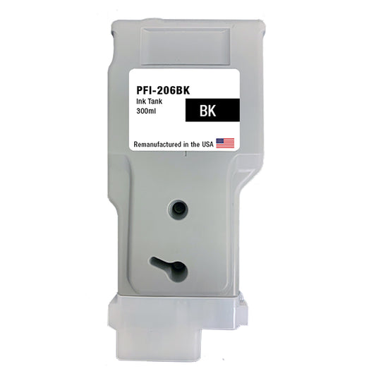JIT Brand for Canon PFI-206 300mL Black PFI-206BK Remanufactured in the USA Ink Cartridge