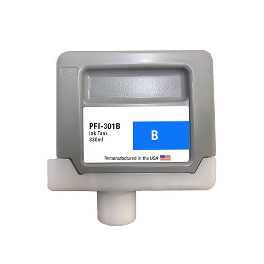 JIT Brand for Canon PFI-301 330mL Blue PFI-301B Remanufactured in the USA Ink Cartridge