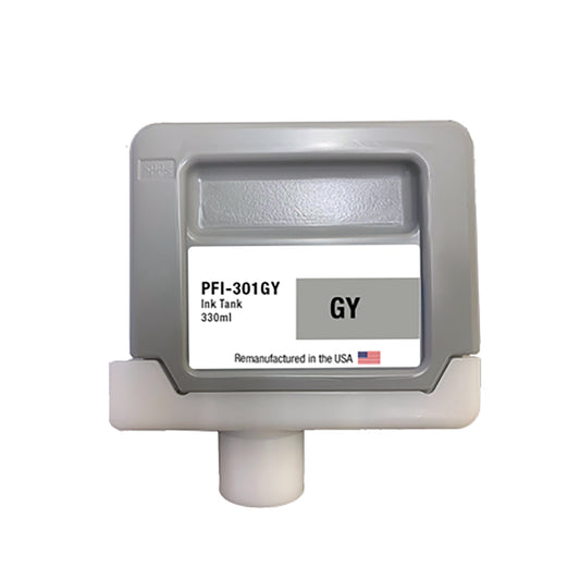JIT Brand for Canon PFI-301 330mL Gray PFI-301GY Remanufactured in the USA Ink Cartridge