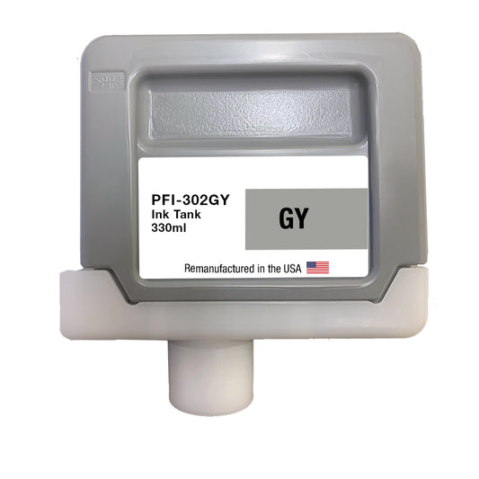JIT Brand for Canon PFI-302 330mL Gray PFI-302GY Remanufactured in the USA Ink Cartridge