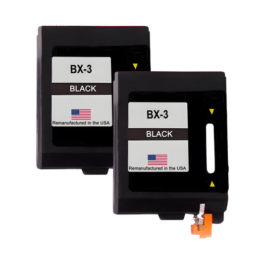JIT Remanufactured in the USA Ink Cartridges for Canon BX-3 Black Twin Pack