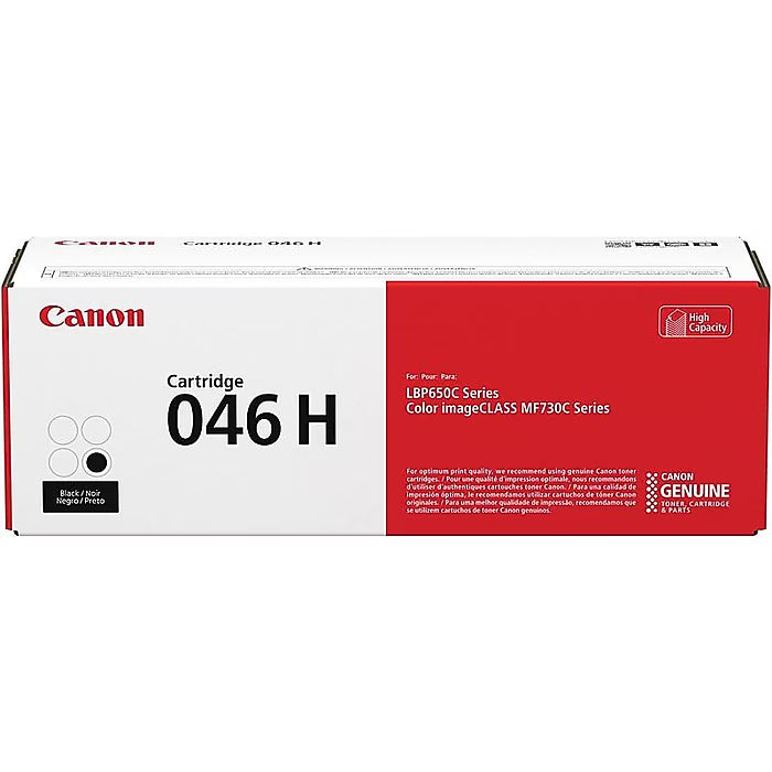 Original Canon 046H High Yield Black Toner Cartridge, 1254C001