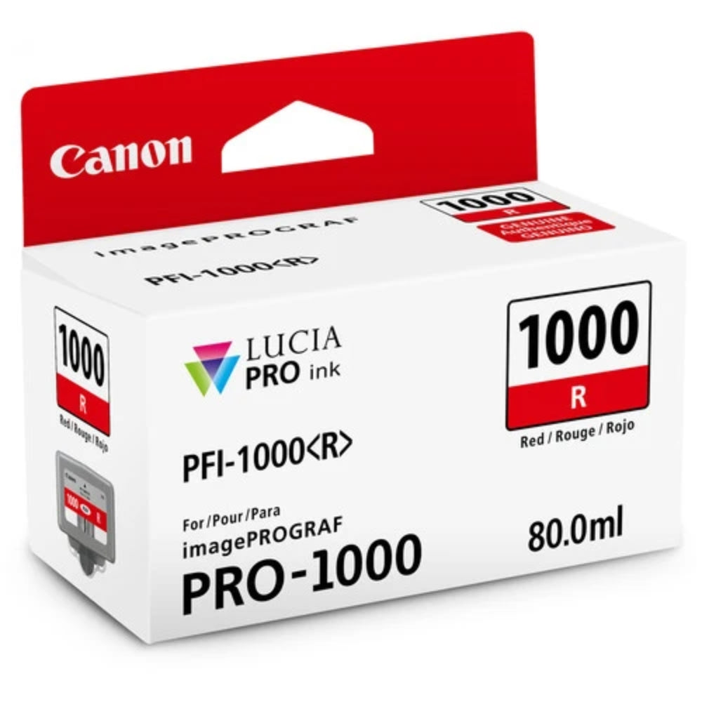 Original Canon PFI-1000 Standard Yield Red Ink Cartridge, 0554C002