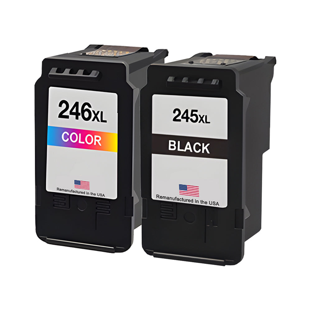JIT Brand for Canon PG-245XL Black CL-246XL Color Combo Pack High Yield Remanufactured in the USA Ink Cartridge