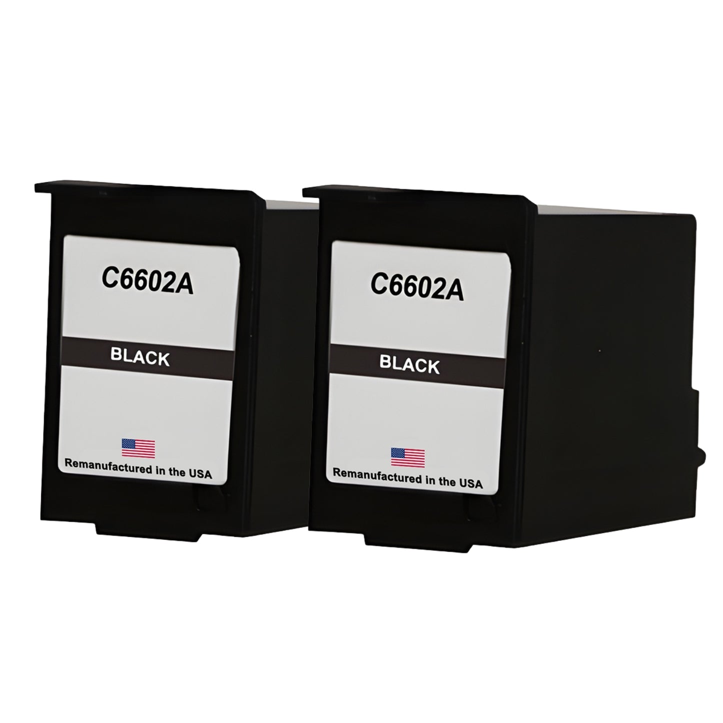 JIT Remanufactured in the USA Ink Cartridges for HP C6602A Black Twin Pack