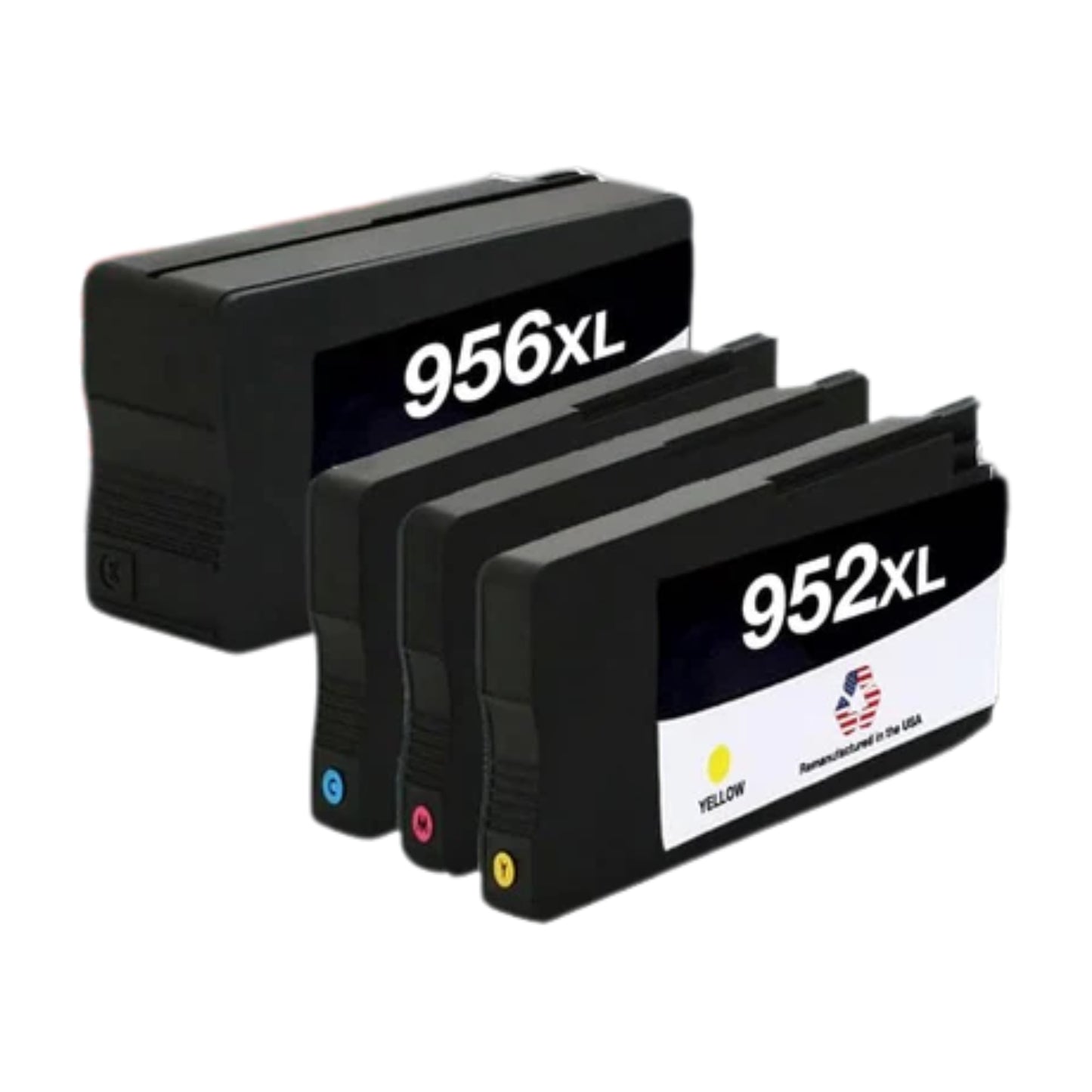 JIT Brand for HP 956XL 1 Black / 952XL 3 Color 4-pack Remanufactured in the USA Ink Cartridges