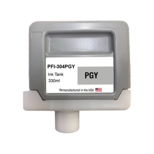 JIT Brand for Canon PFI-304 330ml Photo Gray Remanufactured in the USA Ink Cartridge