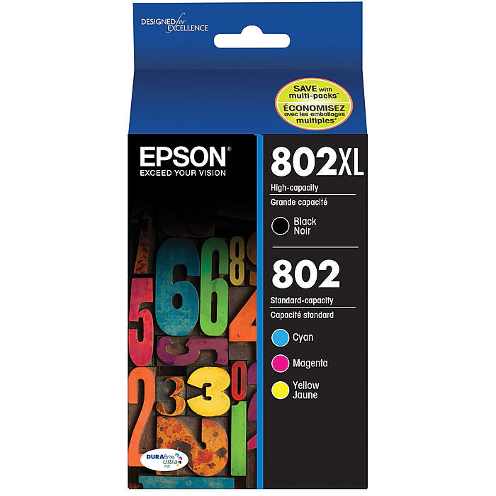 Original Epson T802XL/802 Multi-Color (4-Pack) Ink Cartridge