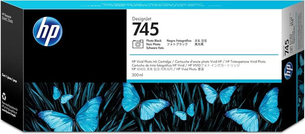 Original HP 745 300-ml High Yield Photo Black DesignJet Ink Cartridge, F9K04A