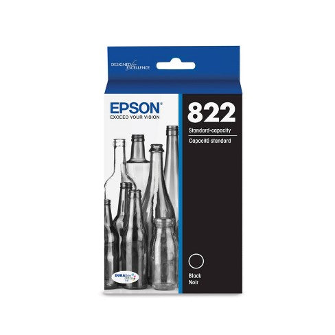 Epson T822 Standard Yield Black Single Ink Cartridge, T822120-S