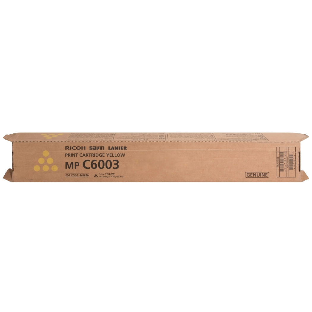 Genuine Ricoh MP C6003 High Yield Yellow Toner Cartridge, 841850