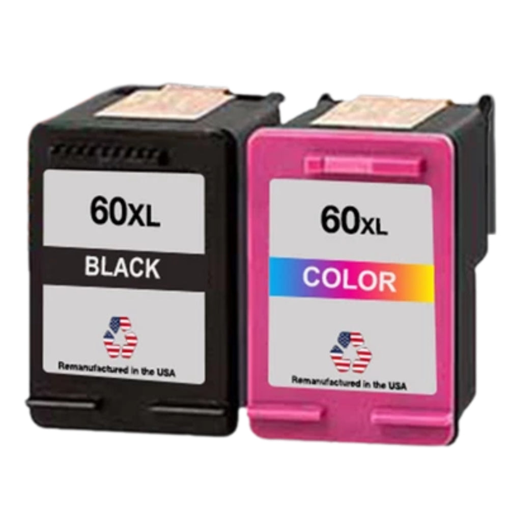 JIT Brand for HP 60XL Black / Color Remanufactured in the USA Ink Cartridges Combo Pack