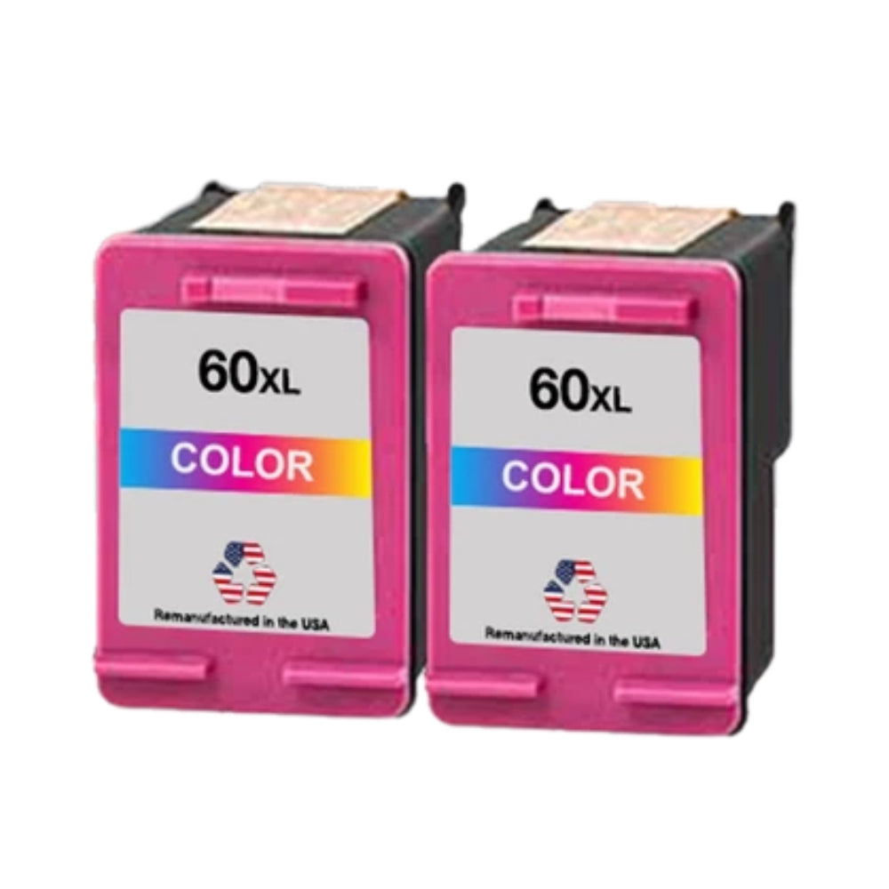 JIT Brand for HP 60XL (CC644WN) Color Remanufactured in the USA Ink Cartridges Twin Pack