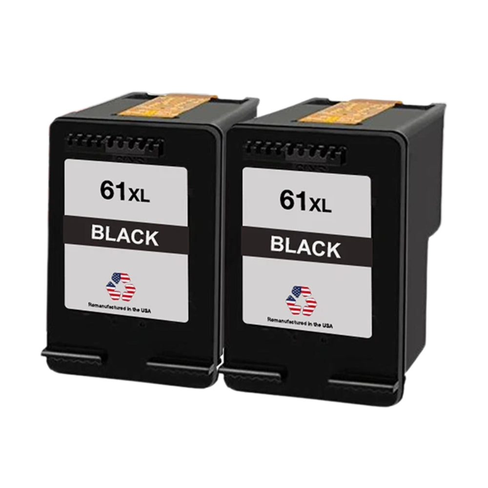 JIT Brand HP 61XL (CH563WN) Black Twin Pack Remanufactured in the USA Ink Cartridges