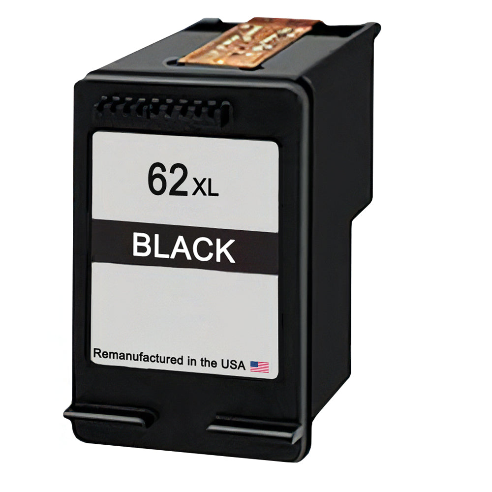JIT Brand for HP 62XL (C2P05AN) Black Remanufactured in the USA Ink Cartridges