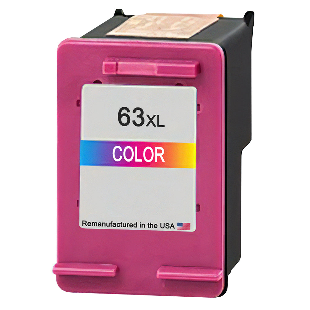 JIT Brand for HP 63XL (F6U63AN) Tri-Color Remanufactured in the USA Ink Cartridges