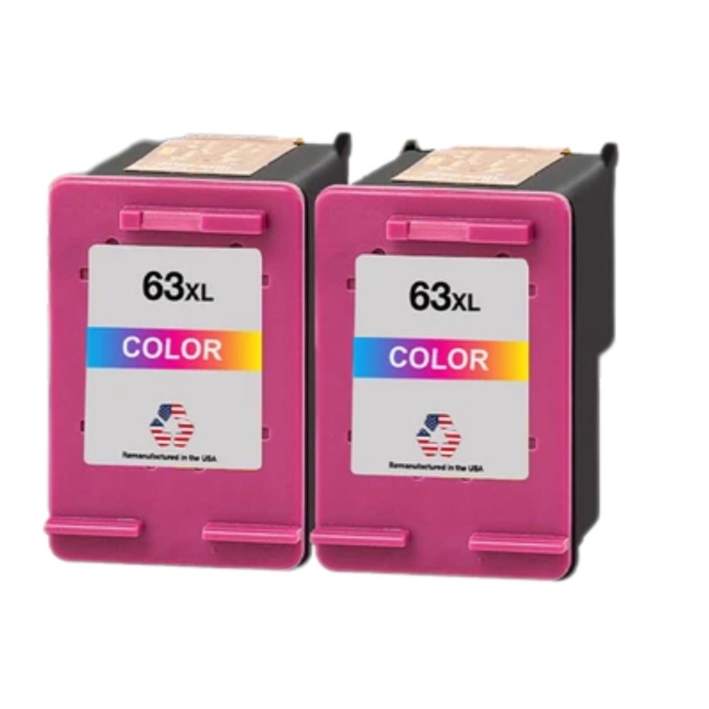 JIT Brand for HP 63XL (F6U63AN) Tri-Color Twin Pack Remanufactured in the USA Ink Cartridges