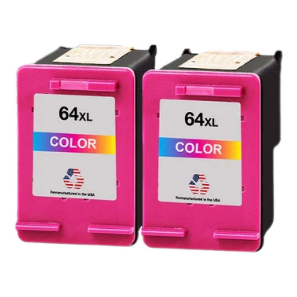 JIT Brand for HP 64XL (N9J91AN) Tri-Color Twin Pack Remanufactured in the USA Ink Cartridges