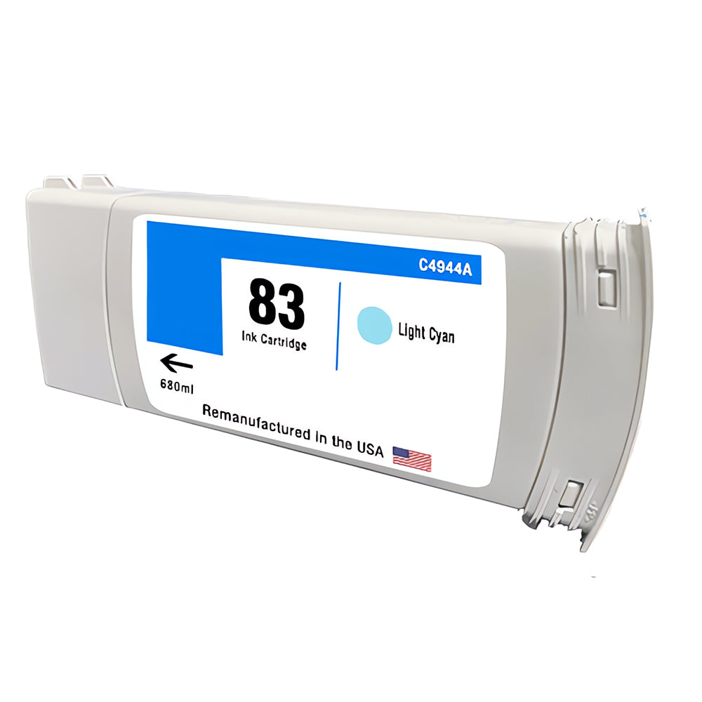 JIT Brand for HP 83 UV 680mL (C4944A) Light Cyan Remanufactured in the USA Ink Cartridge