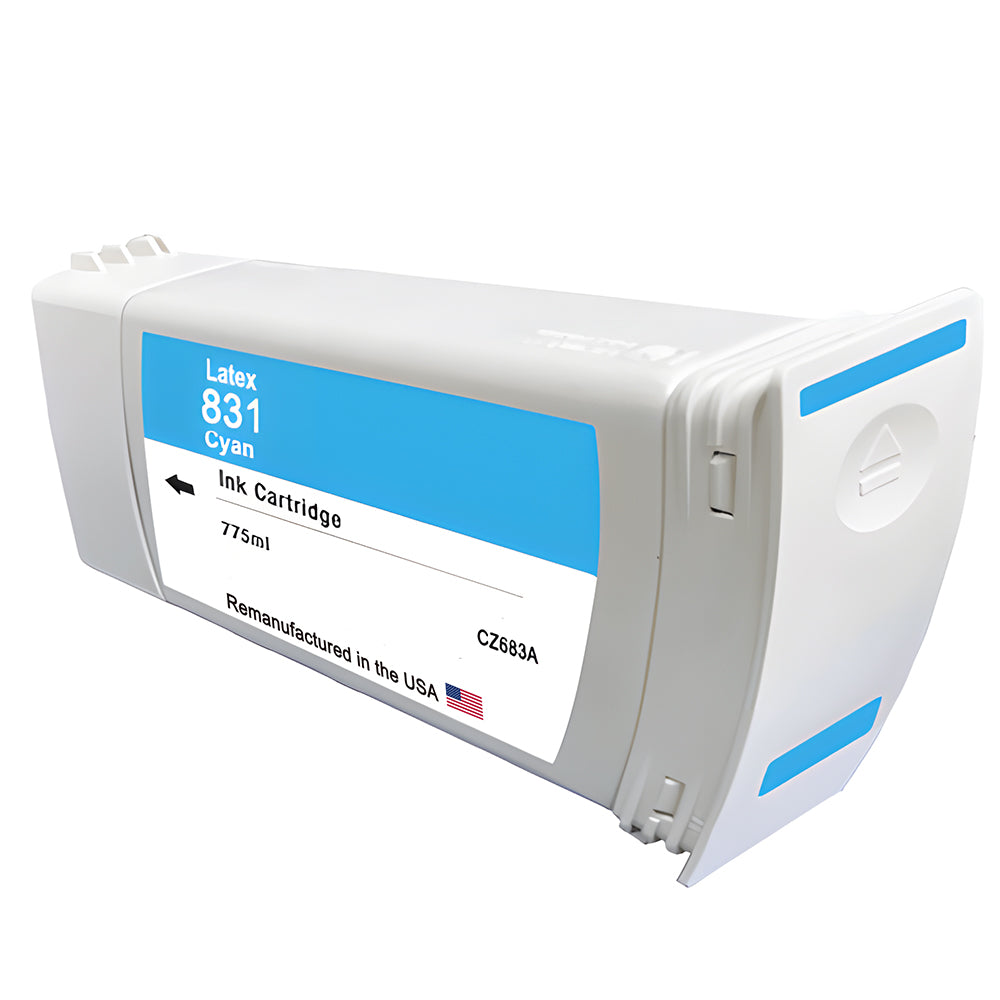 JIT Brand for HP 831 (CZ683A) Cyan Latex 775-ml High Quality Remanufactured in the USA Ink Cartridge