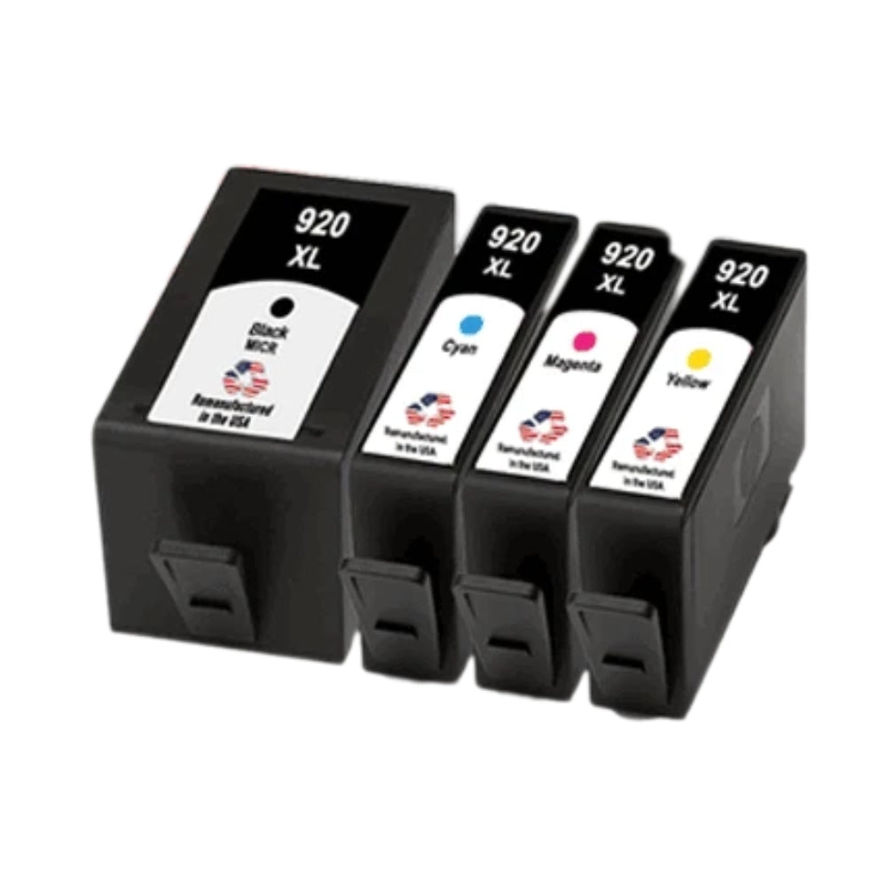 JIT Brand for HP 920XL 4-Pack 1 Black / 3 Color Remanufactured in the USA Ink Cartridges