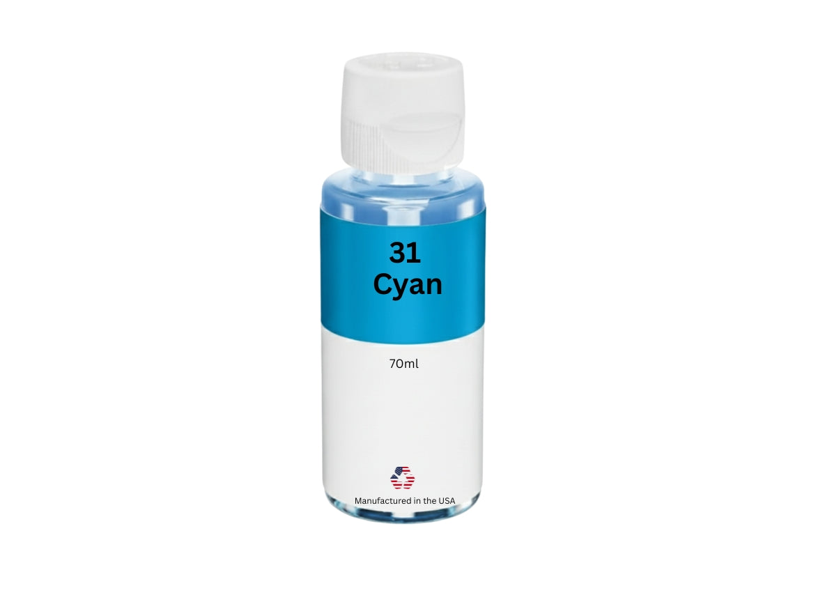 JIT Brand Replacement for HP 31 (1VV26AN) 70-ml Cyan Standard Yield Ink Bottle Made in the USA