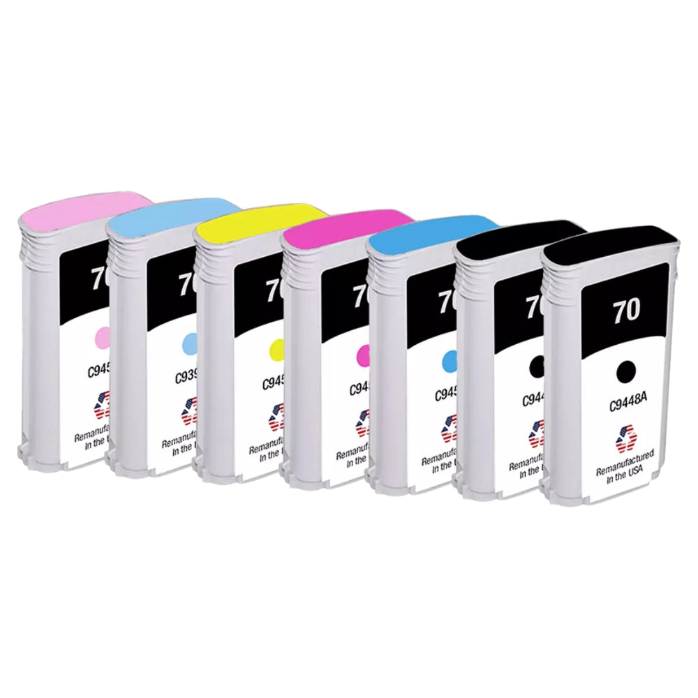 JIT Brand for HP 70 130-ml 7-Pack Remanufactured in the USA Ink Cartridges