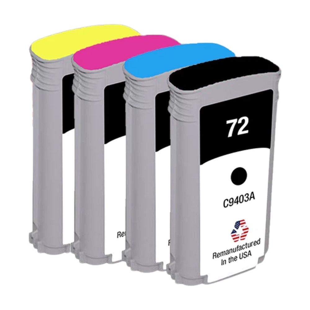 JIT Brand for HP 72 130-ml 4-Pack Remanufactured in the USA Ink Cartridges