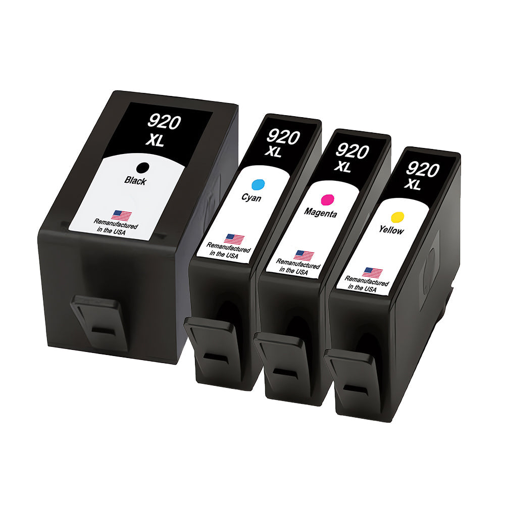 JIT Brand for HP 920XL 4-Pack 1 Black / 3 Color Remanufactured in the USA Ink Cartridges