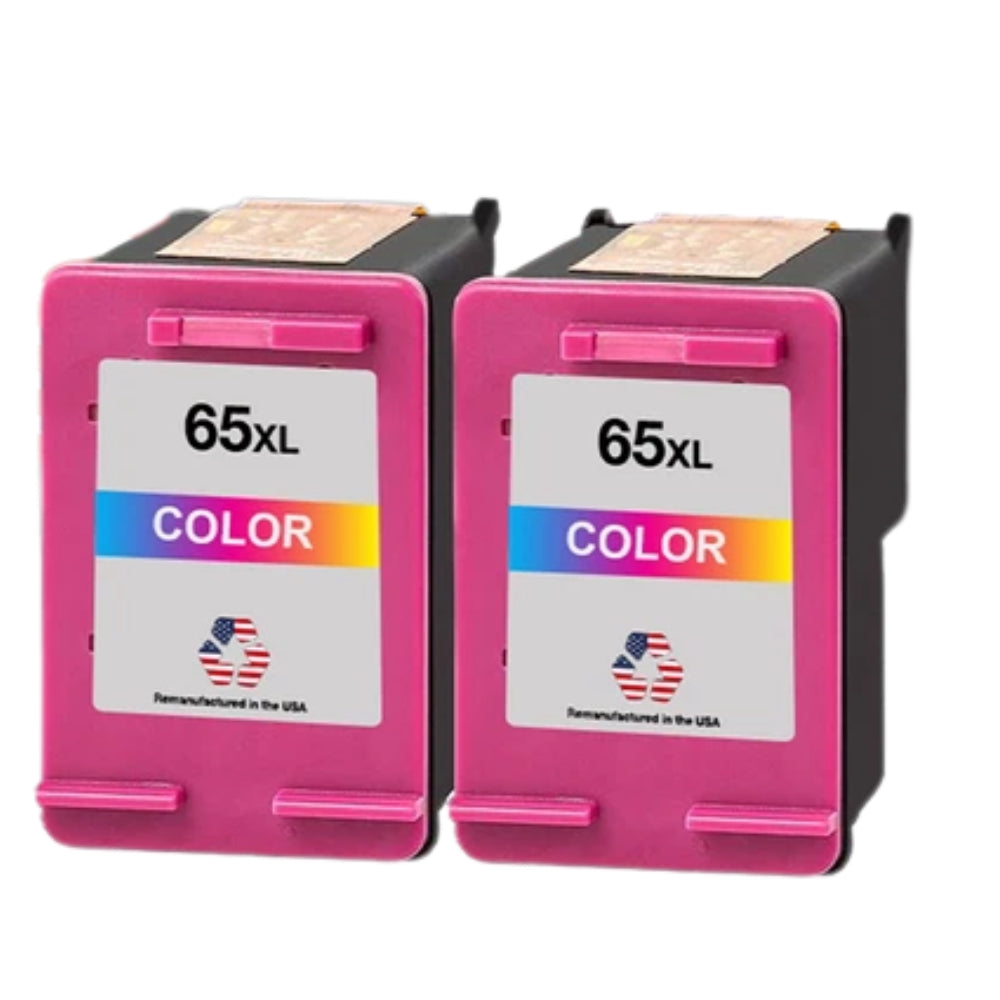 JIT Brand for HP 65XL (N9K03AN) Color Twin Pack Remanufactured in the USA Ink Cartridges