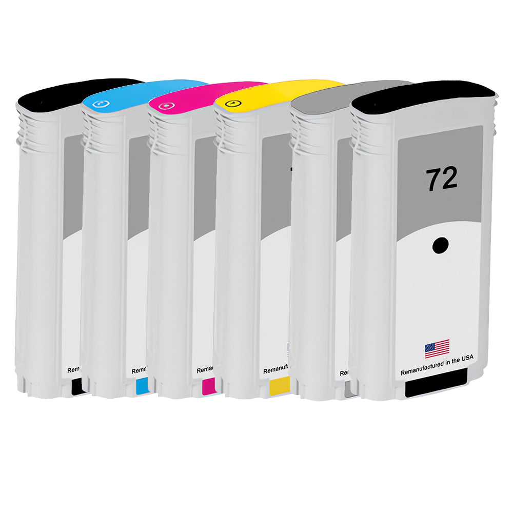 JIT Brand for HP 72 130-ml 6-Pack Remanufactured in the USA Ink Cartridges
