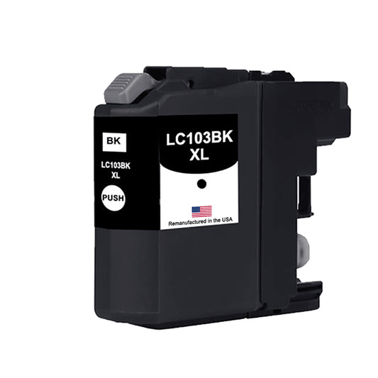 JIT Brand for Brother LC103BK XL High Yield Black Remanufactured in the USA Ink Cartridge