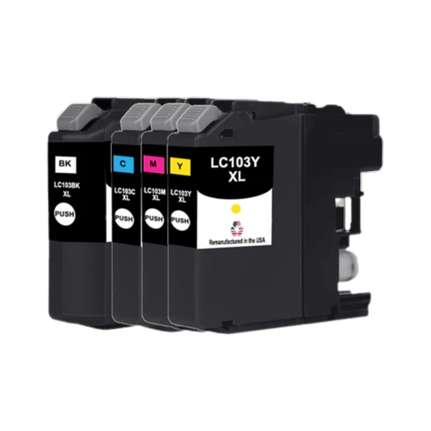 JIT Brand for Brother LC103 XL High Yield Black / 3 Color 4-Pack Remanufactured in the USA Ink Cartridge